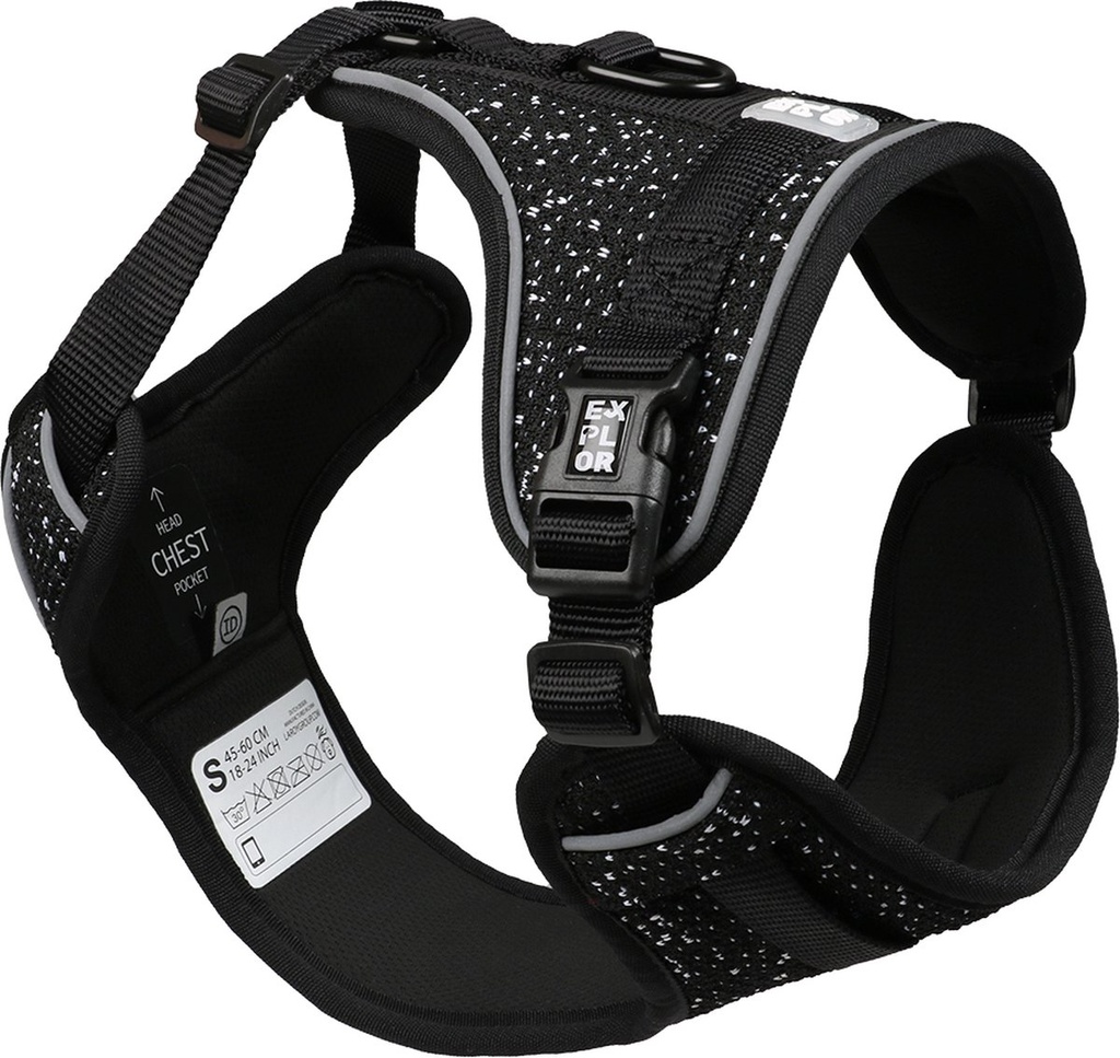 Ultimate Fit No-Pull harnas Fashion S - 25-45cm - 42-60cm granite black