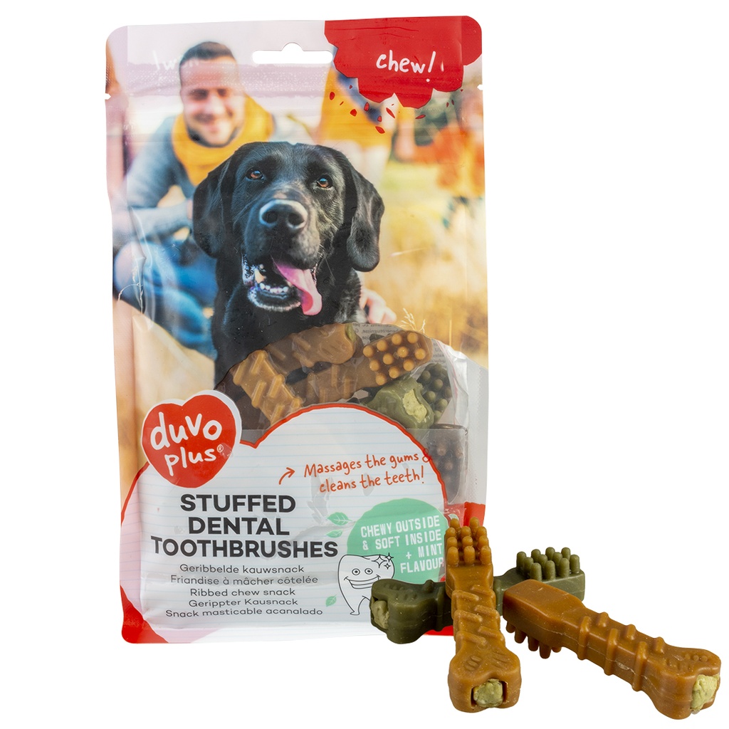 Chew! Gevulde dental tandenborstels 9,6cm gemengde kleuren