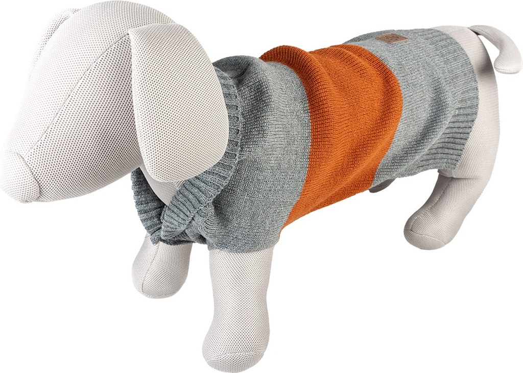 Hondensweater Cozy XL - 70CM grijs/oranje
