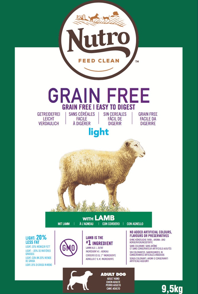 Nutro Light Adult graanvrij 9,5 kg
