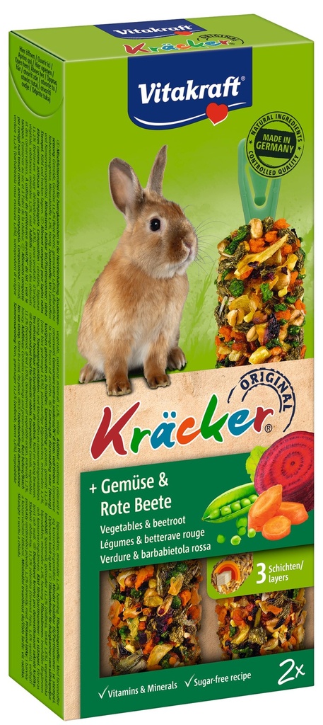 V* Vitakraft Kräcker groente en bieten konijn 2in1
