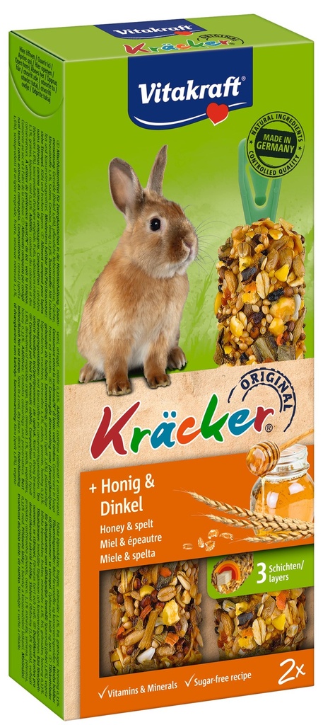 V* Vitakraft Kräcker honing en spelt konijn 2in1
