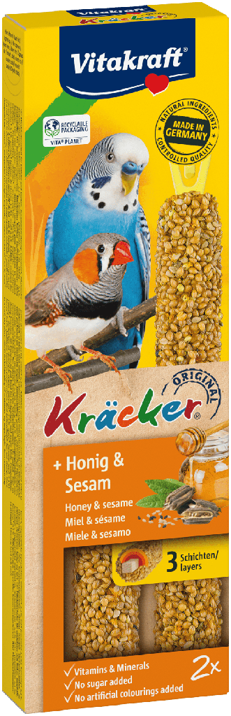 Vitakraft Parkietkracker Honing/Sesam 2 in 1