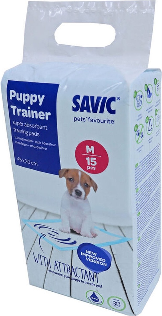 PUPPYTRAINER MEDIUM 45X30CM PAK A 15 ST