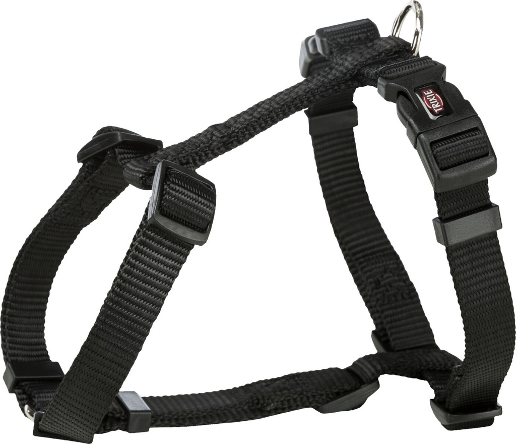 Premium H-Tuig, L–XL: 75–120 cm/25 mm, zwart