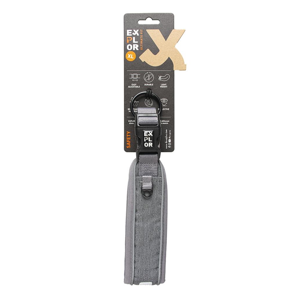 Ultimate Fit Control halsband Safety XL - 52-61cm silver reflective