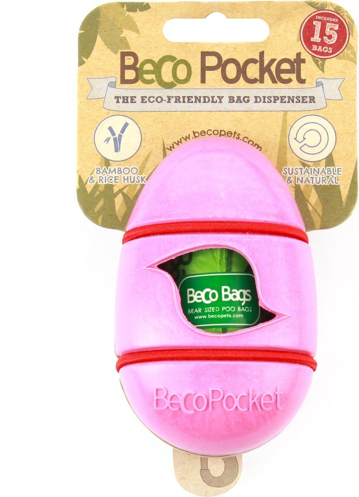 Beco Pocket Poop Bags Dispenser Pink/White