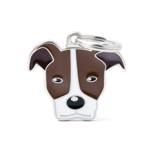 BROWN AND WHITE AMERICAN PIT BULL TERRIER