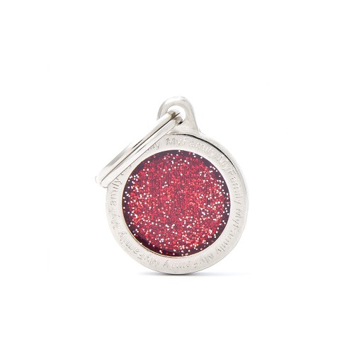 SMALL CIRCLE GLITTER RED