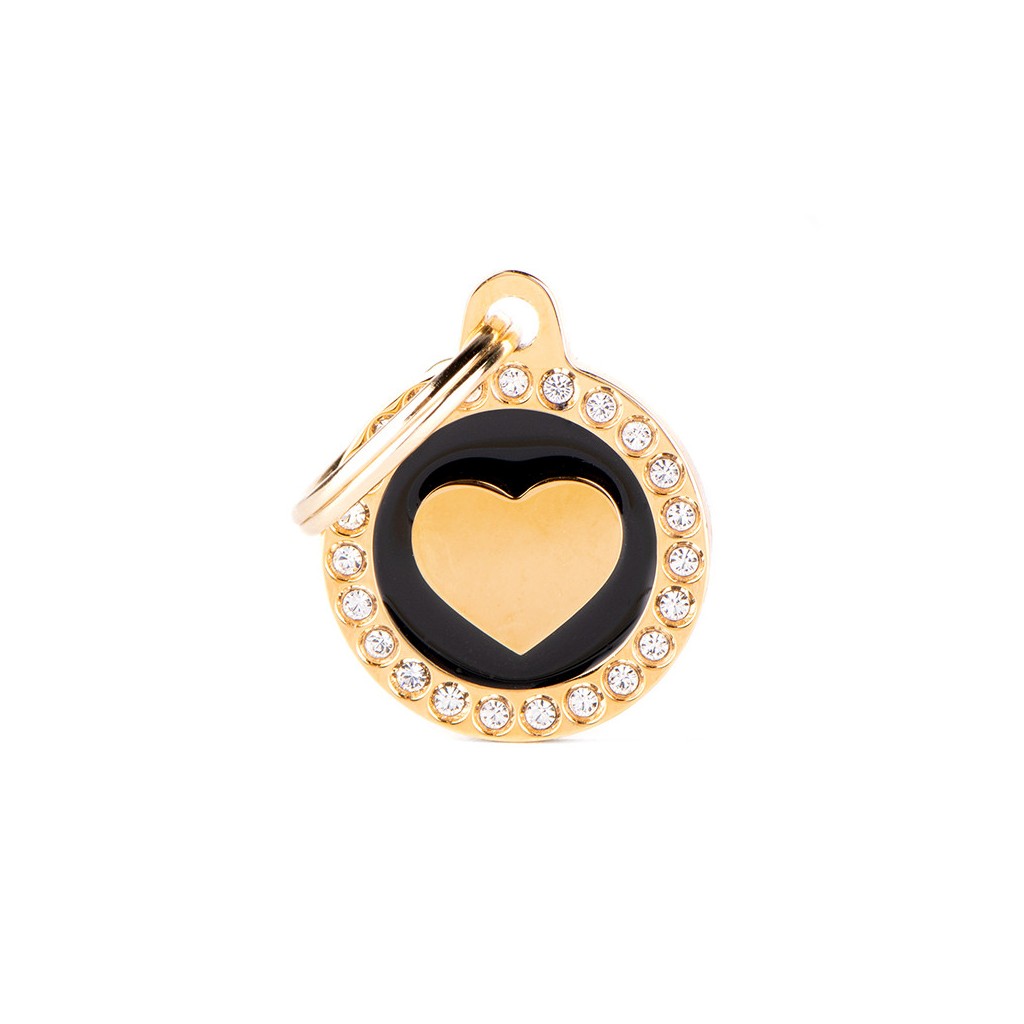 BLACK CIRCLE GLAM HEART GOLD