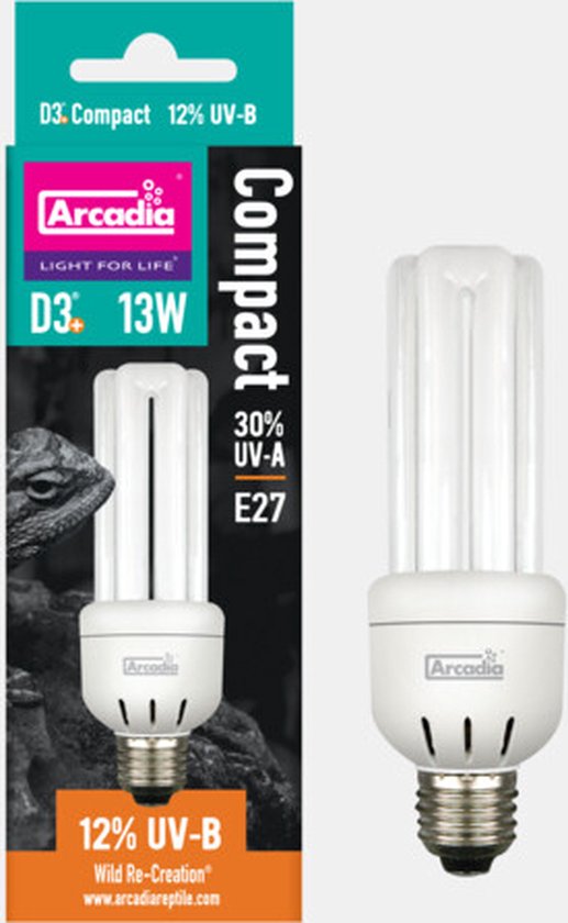 Arcadia D3+ compact lamp mini 12% UVB 13 watt