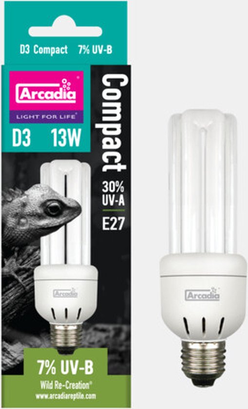 Arcadia D3+ compact lamp mini 7% UVB 13 watt