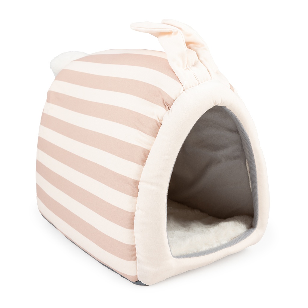 Striped konijnenhuis pluche 23x32x30cm Meerkleurig