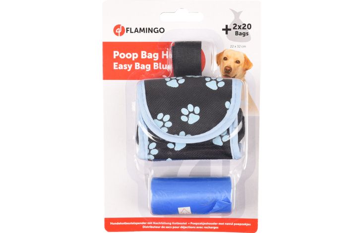 Poepzakhouder Easy Bag blauw 2x20 zakjes
