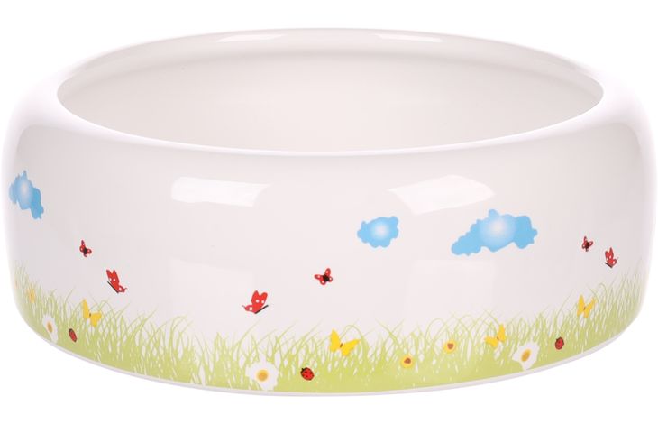 EETPOT KNAAGDIER KIKI KERAMISCH ROND WIT L 16X16X5,5CM 700ML
