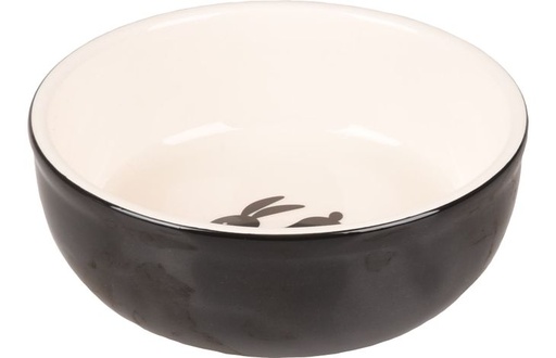 [210271] EETPOT KNAAGDIER NALA KERAMISCH ZWART-WIT 13,3x13,3x4,6CM 400ML