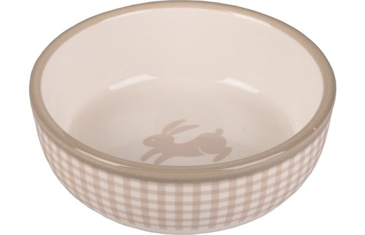[210272] EETPOT KNAAGDIER MYLO KERAMISCH BEIGE-WIT 13,3x13,3x4,6CM400ML