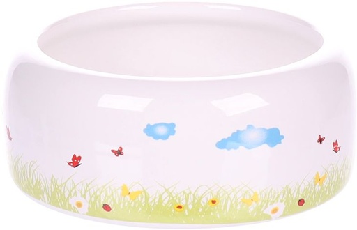 [44340] EETPOT KNAAGDIER KIKI KERAMISCH ROND WIT M 11,5x11,5x4,5CM 275ML