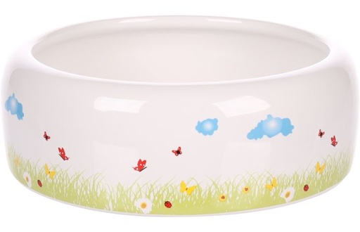 [44341] EETPOT KNAAGDIER KIKI KERAMISCH ROND WIT L 16X16X5,5CM 700ML