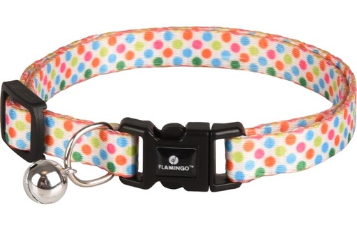 [560941] KATTENHALSBAND ARYA PRINT BOLLETJES MULTI 20-35CM 10MM
