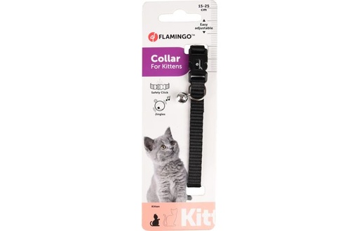 [560998] KITTENHALSBAND ZIGGI ZWART 15-22CM 10MM