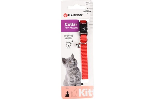 [560997] KITTENHALSBAND ZIGGI ROOD 15-22CM 1 0MM