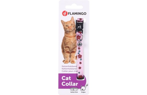 [1031341] KATTENHALSBAND ZIGGI BLOEM ROZE 20- 35CM 10MM