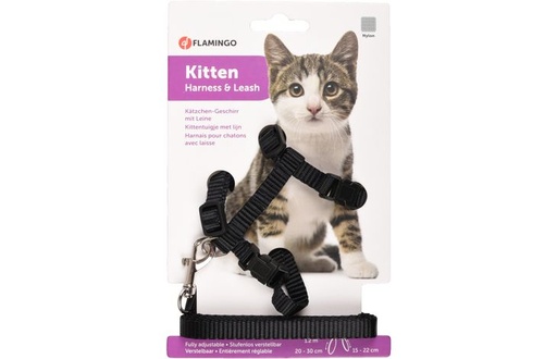 [1031363] KITTENHARNAS + LIJN ZIGGI ZWART 120 CM10MM