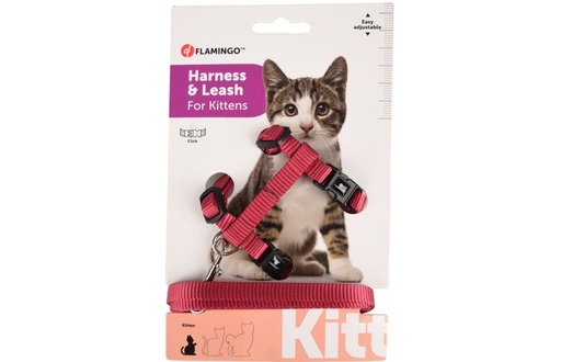 [560996] KITTENHARNAS + LIJN ZIGGI KERSENROO D 120CM 10MM