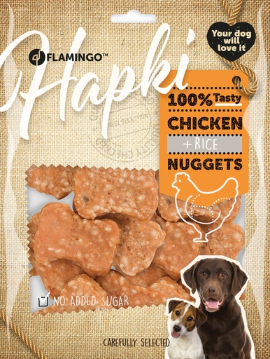 [1030700] HAPKI NUGGETS MET KIP EN RIJST 400 GRAM