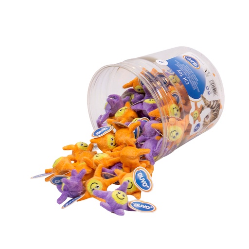 [1717100] # * Pluche Ster Mix 60pcs = 1 tube Paars/Oranje