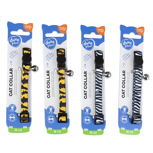 [11161] KATTENHALSBAND ZOO NYLON 20-30cm / 10mm gemengde kleuren