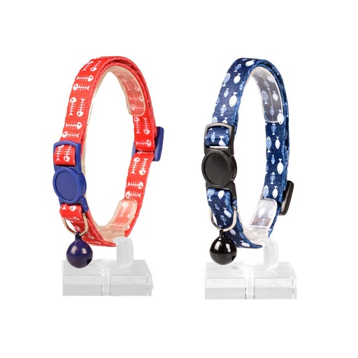 [11190] KATTENHALSBAND VISGRAAT 3 NYLON 20-30cm / 10mm gemengde kleuren