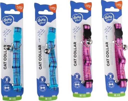 [11195] KATTENHALSBAND TARTAN NYLON 20-30cm / 10mm gemengde kleuren