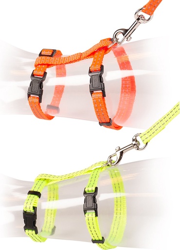 [11206] GROTE KAT WANDELSET REFLECTEREND UNI 30-50cm / 12mm - 125cm Oranje/Geel