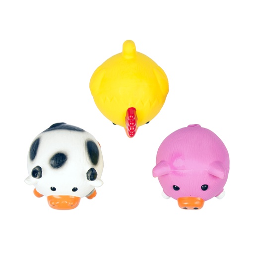 [400013] Latex Bal Kip/Koe/Varken Mix 9,5cm - display gemengde kleuren
