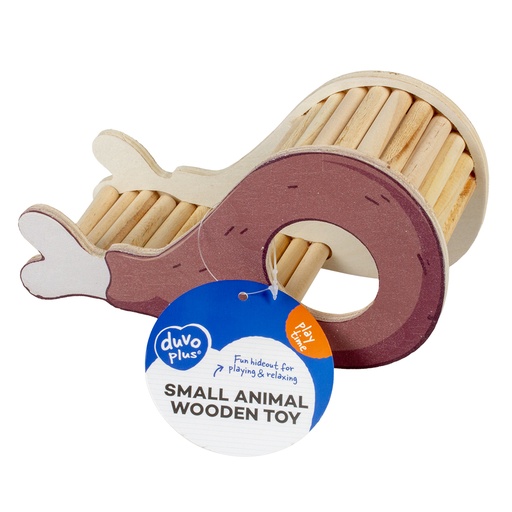 [14549] Knaagdieren houten speelhuis drumstick 20x7,8x10,5cm Meerkleurig