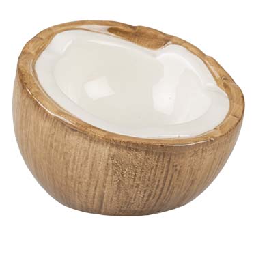[13400] Eetkom Stone coconut 30ml - 10,5x9,8x7,5cm bruin/wit
