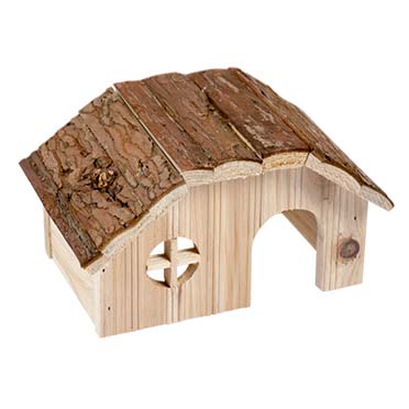 [10256] KNAAGDIEREN HOUTEN LODGE SCHORSDAK 21x13x12cm