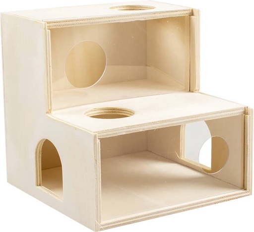 [14318] Houten klimhuis 15x15x15cm bruin