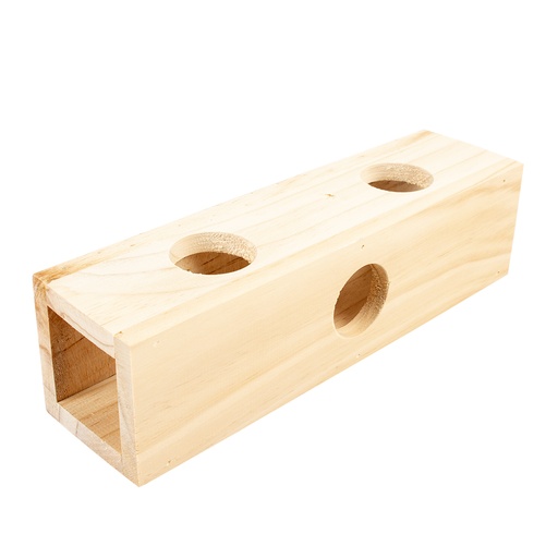 [14349] Houten tunnel 24,5x6,5x6,5cm Houtkleurig