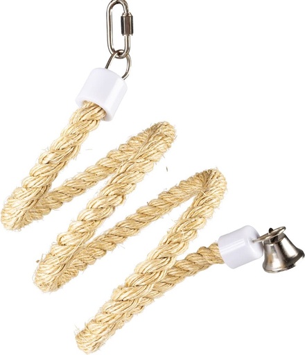[13556] Spiraaltouw in sisal met bel M - 97x21x21cm beige