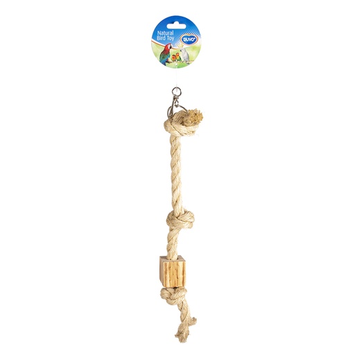 [11577] KLIMKOORD IN SISAL EN HOUTEN BBQ BLOK 56cm