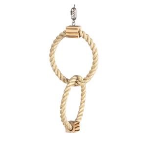 [11579] DUBBELE RING IN SISAL EN HOUTEN BBQ BLOKKEN 42cm