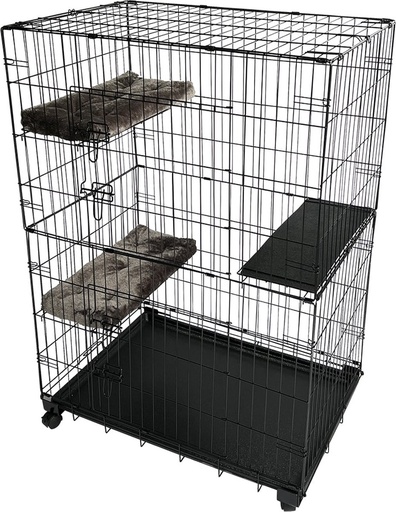 [14477] # Topline kattenbench 2 deuren M - 91x61x131cm zwart