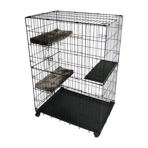 [14478] # Topline kattenbench 2 deuren L - 107x71x149cm zwart
