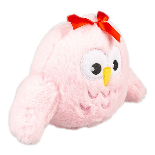 [14959] Pluche uil Meisje 24x17x8cm roze