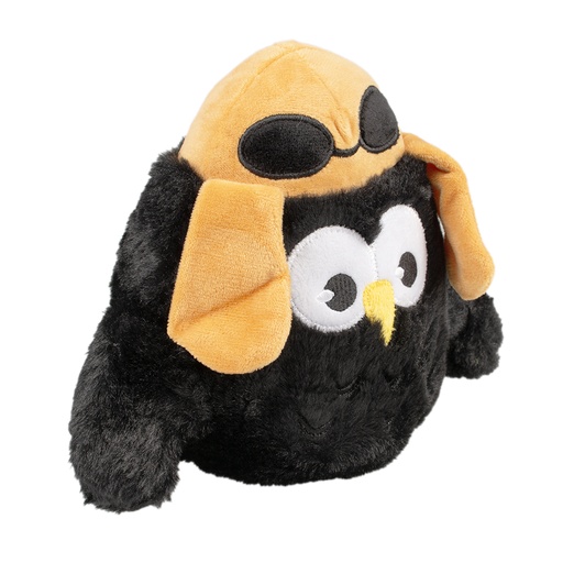 [14961] Pluche uil Piloot 24x17x8cm zwart