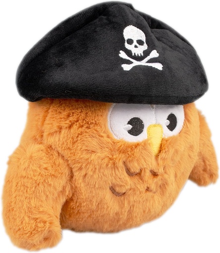 [14962] Pluche uil Piraat 24x17x8cm bruin