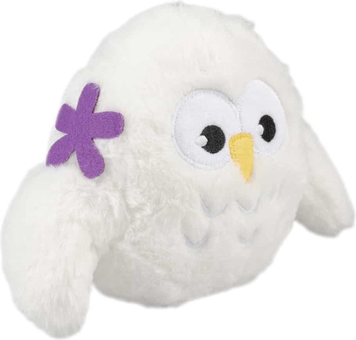 [14963] Pluche uil Bloemist 24x17x8cm wit